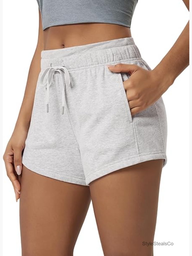 Women's Sweat Shorts With Pockets Cotton French Terry Drawstring Summer Workout